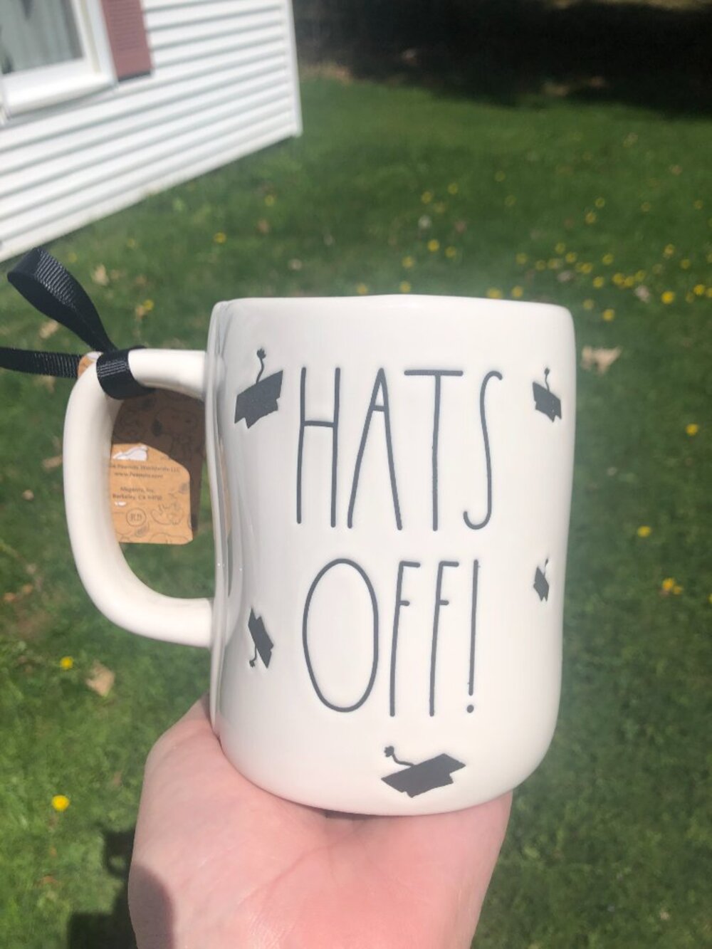NWT Rae Dunn Peanuts Snoopy Graduation Mug "Hat's Off" - Picture 2 of 5